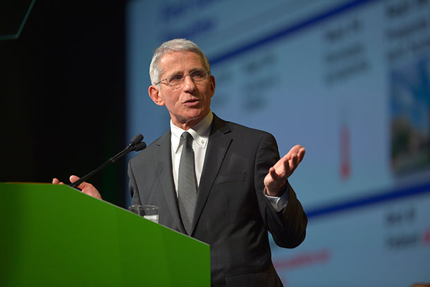 Anthony S Fauci, MD, MACP, delivered the keynote speech at the meeting's opening ceremony