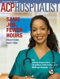 Mays issue of ACP Hospitalist features articles on part-time careers coding and the latest clinical and research news
