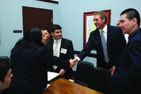 Sen Jeff Flake greets ACP members from Arizona during a Leadership Day visit Photo by Rick Reinhart
