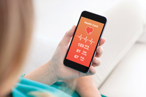 Mobile health or m-health apps can collect patient data on weight blood pressure or glucose values and either transmit them to the doctors office or store them for review at the next visit Photo by iStock