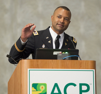 ACP Member Lt Col Joseph Cheatham, MD, offered several high-value recommendations for diagnosing and managing GERD, rectal bleeding, and chronic diarrhea Photo by Kevin Berne