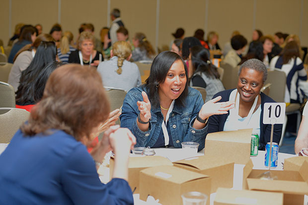 Female physicians met at a luncheon networking event