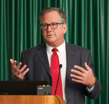 Stephen L Kopecky, MD, provided tips on lowering cholesterol using statins and PCSK9 inhibitors in patients with chronic coronary artery disease Photo by Kevin Berne