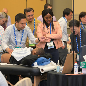 At last years Internal Medicine Meeting in Philadelphia attendees studied a variety of hands-on learning activities including a foundational precourse on using point-of-care ultrasound An advanced